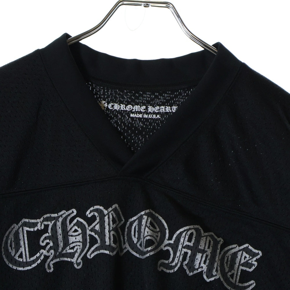 CHROME HEARTS(クロムハーツ) MESH WARM UP JERSEY メッシュ バーシティー ジャージー CHプリントメッシュ 長袖Tシャツカットソー ブラック
