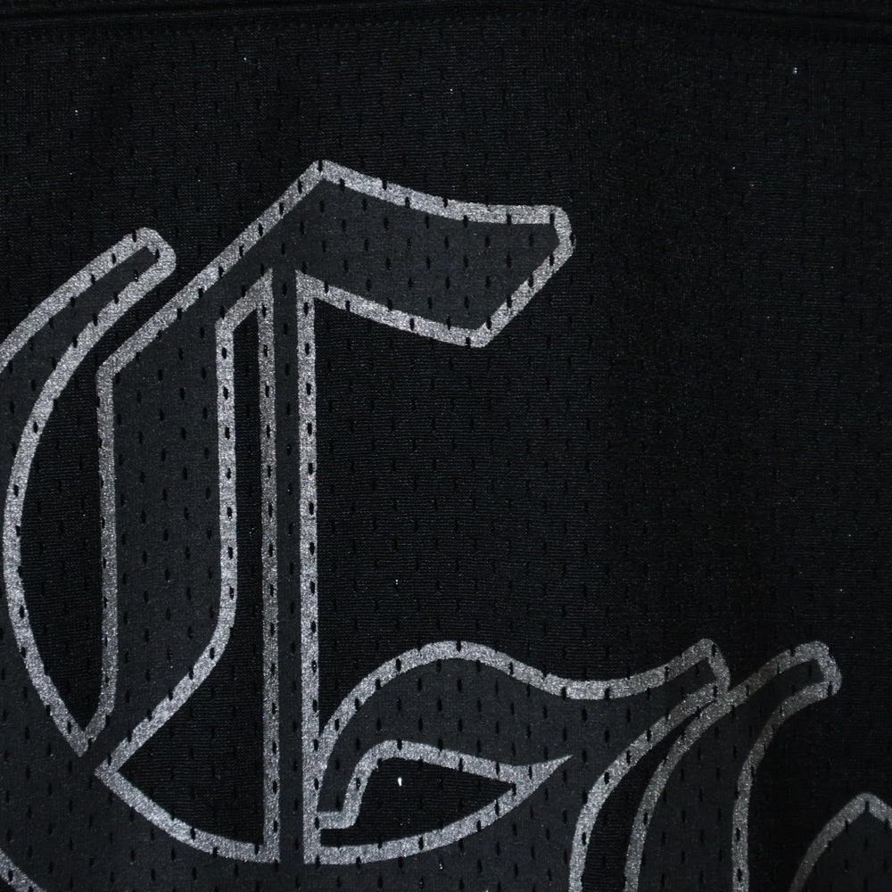 CHROME HEARTS(クロムハーツ) MESH WARM UP JERSEY メッシュ バーシティー ジャージー CHプリントメッシュ 長袖Tシャツカットソー ブラック