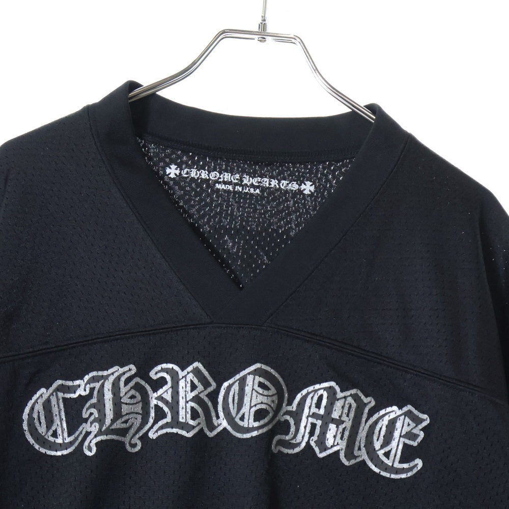 CHROME HEARTS(クロムハーツ) MESH WARM UP JERSEY メッシュ バーシティー ジャージー CHプリントメッシュ 長袖Tシャツカットソー ブラック