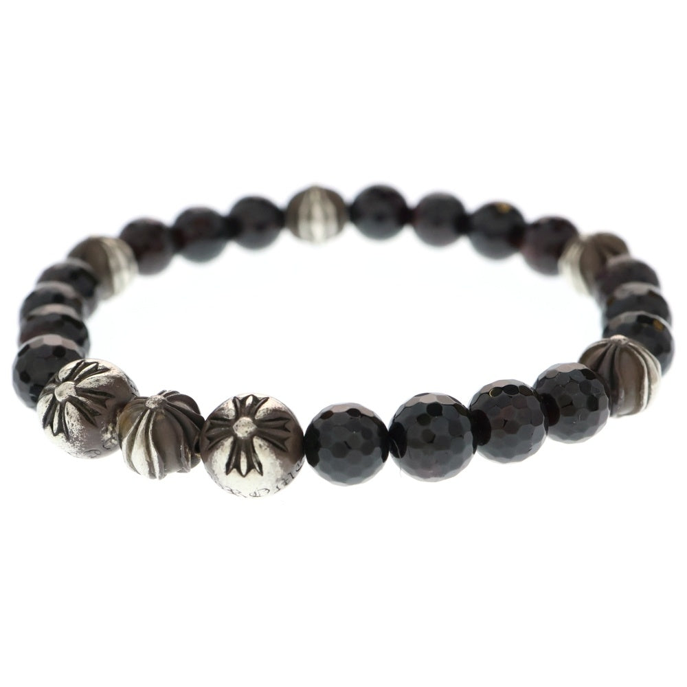 CHROME HEARTS(クロムハーツ) 8mm BEAD ブラウンビーズブレスレット ブラウン/シルバー