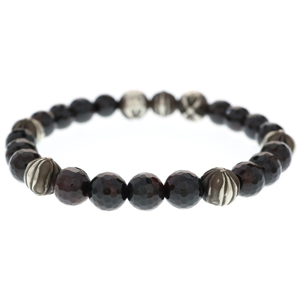 CHROME HEARTS(クロムハーツ) 8mm BEAD ブラウンビーズブレスレット ブラウン/シルバー