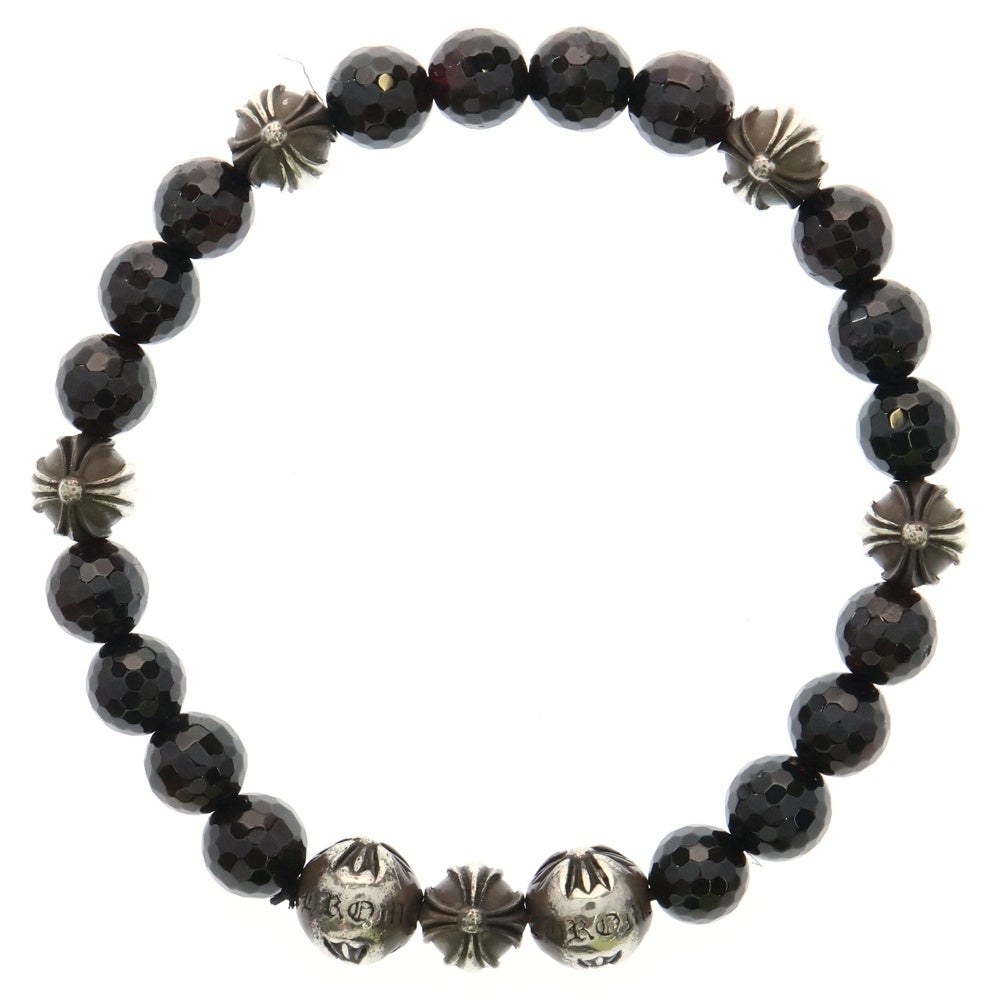 CHROME HEARTS(クロムハーツ) 8mm BEAD ブラウンビーズブレスレット ブラウン/シルバー