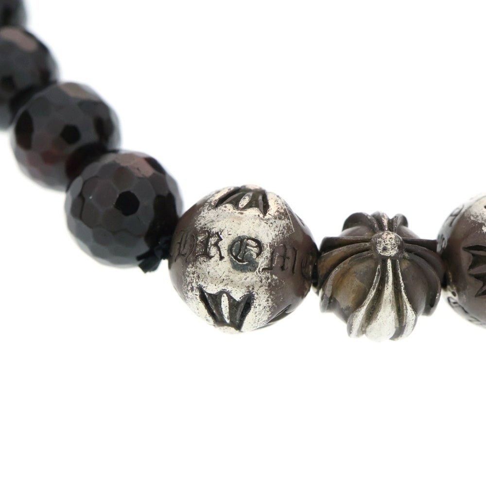 CHROME HEARTS(クロムハーツ) 8mm BEAD ブラウンビーズブレスレット ブラウン/シルバー