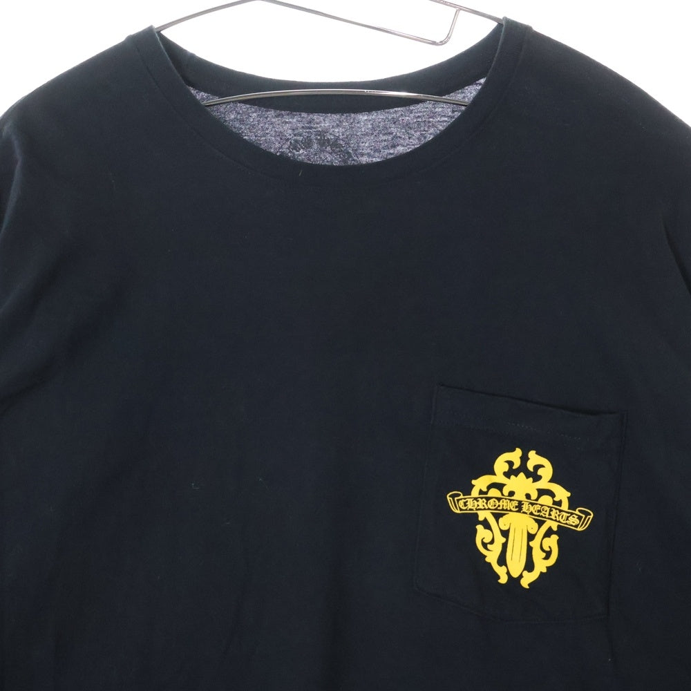 CHROME HEARTS(クロムハーツ) CH L S 1 アームロゴプリント長袖Tシャツ カットソー ブラック/イエロー