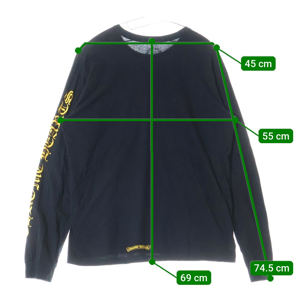 CHROME HEARTS(クロムハーツ) CH L S 1 アームロゴプリント長袖Tシャツ カットソー ブラック/イエロー
