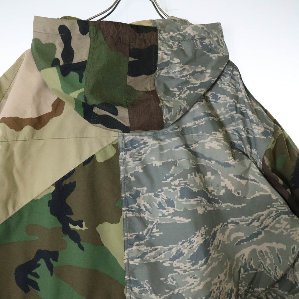 DOLCE & GABBANA(ドルチェアンドガッバーナ) Patchwork Camouflage-Print Parka Coat 総柄フルジップアップミリタリーロングジャケット カモ 迷彩フーデッドブルゾン マルチカラー G031LT GEY42