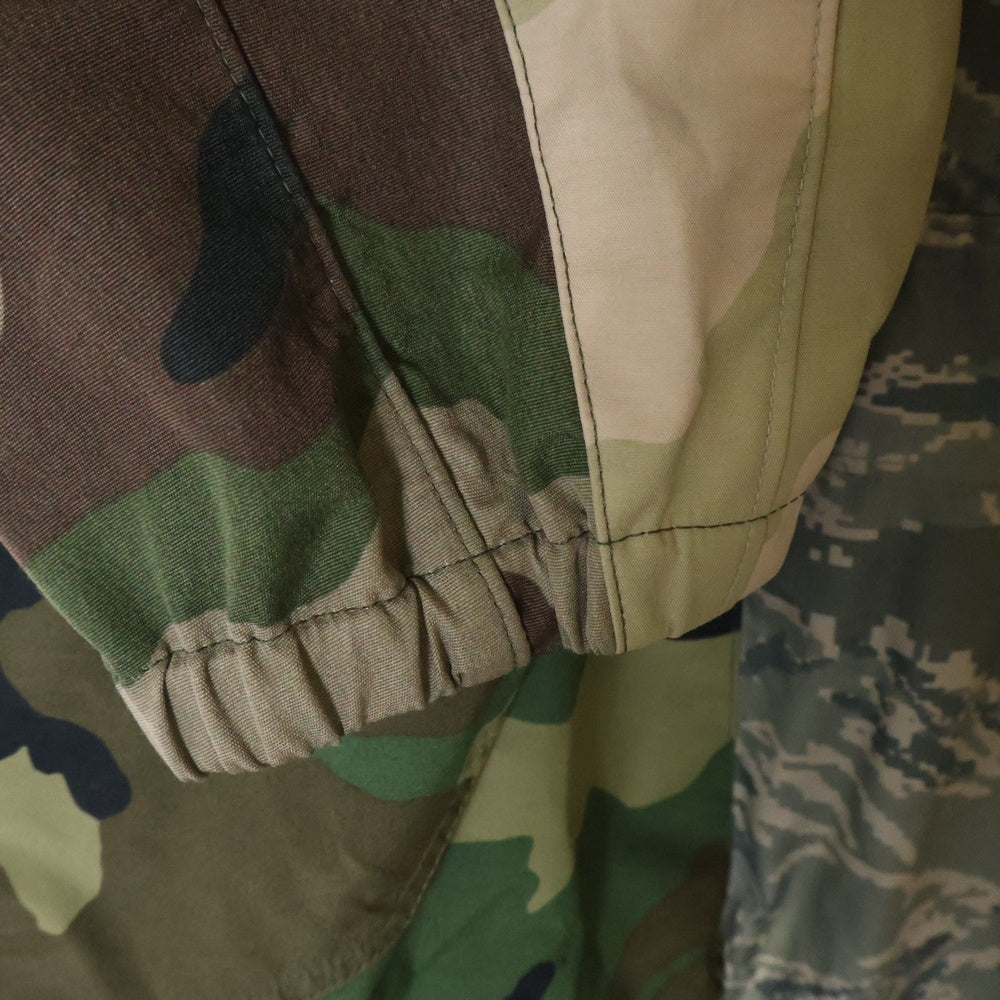 DOLCE & GABBANA(ドルチェアンドガッバーナ) Patchwork Camouflage-Print Parka Coat 総柄フルジップアップミリタリーロングジャケット カモ 迷彩フーデッドブルゾン マルチカラー G031LT GEY42