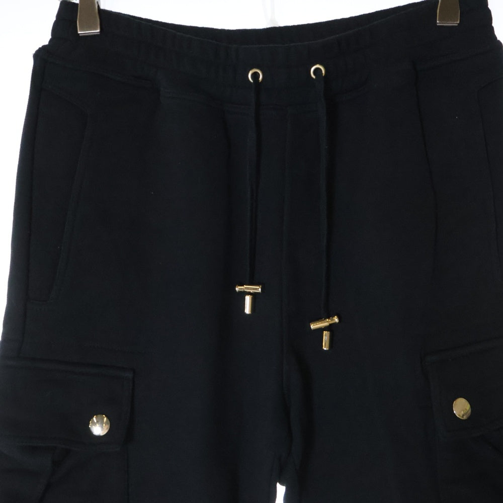 BALMAIN(バルマン) ドローコード スウェットジョガーパンツ ブラック ポケット カーゴ ブラック