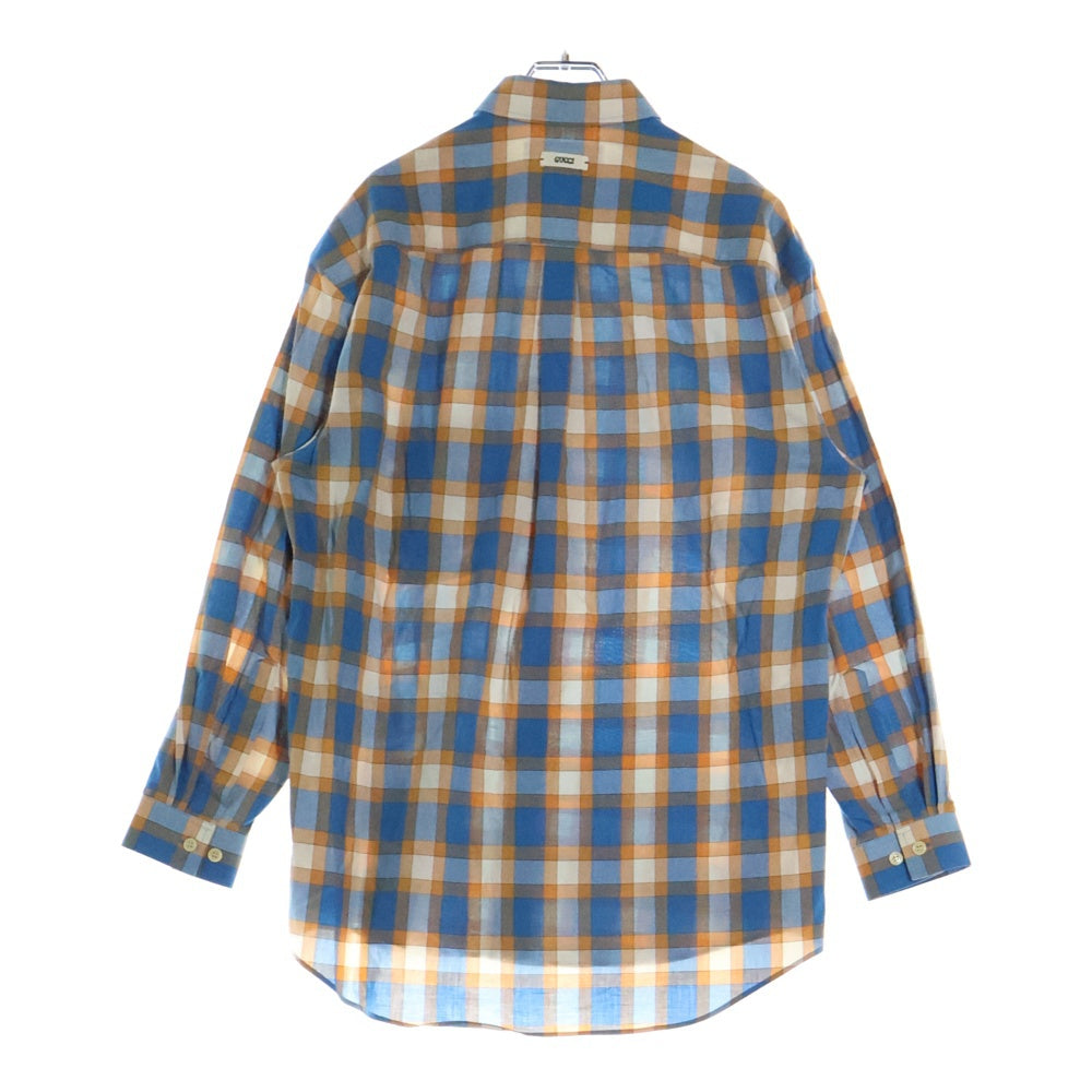 GUCCI(グッチ) Freyja Hartas Animal Embroidery Check Shirt 654884 ZAG0Q アニマル刺繍エンブロイダリー長袖シャツ マルチカラー