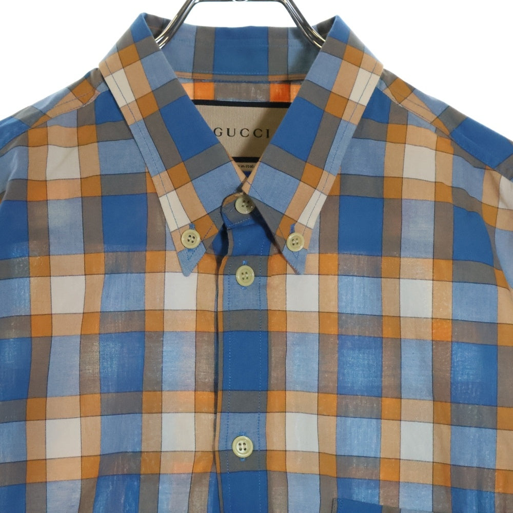 GUCCI(グッチ) Freyja Hartas Animal Embroidery Check Shirt 654884 ZAG0Q アニマル刺繍エンブロイダリー長袖シャツ マルチカラー
