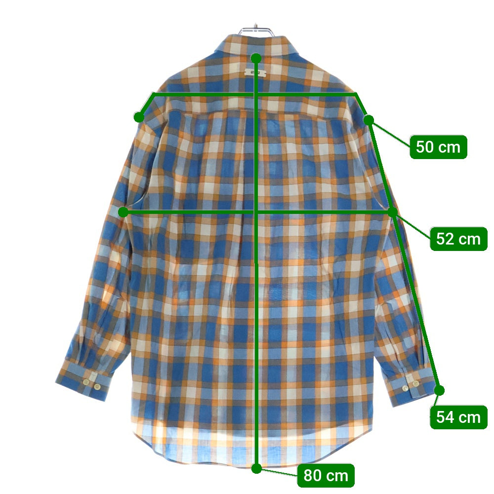 GUCCI(グッチ) Freyja Hartas Animal Embroidery Check Shirt 654884 ZAG0Q アニマル刺繍エンブロイダリー長袖シャツ マルチカラー