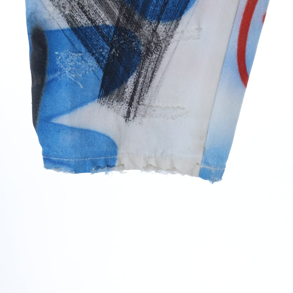 DOLCE & GABBANA(ドルチェアンドガッバーナ) SPRAY-PAINT GRAFFITI PRINT LOOSE JEANS G8GU6 総柄スプレーペイント ルーズフィットジーンズ デニムパンツ マルチカラー