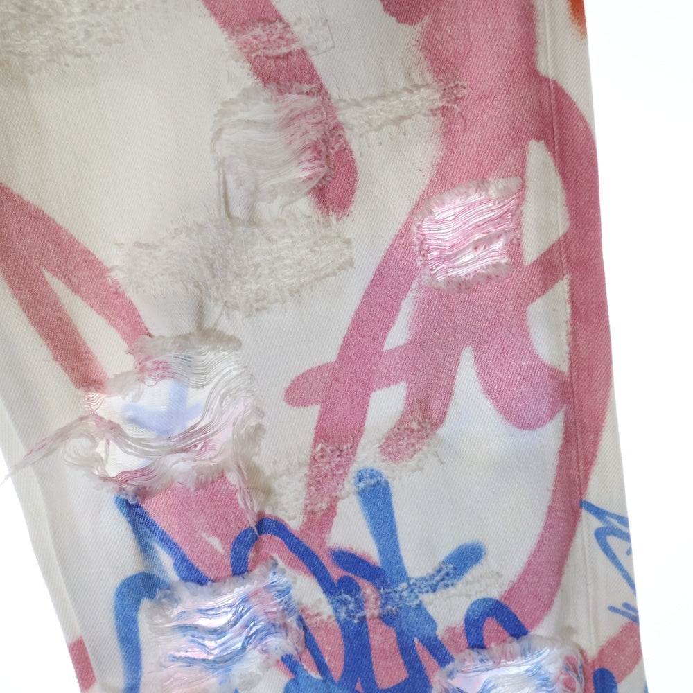 DOLCE & GABBANA(ドルチェアンドガッバーナ) SPRAY-PAINT GRAFFITI PRINT LOOSE JEANS G8GU6 総柄スプレーペイント ルーズフィットジーンズ デニムパンツ マルチカラー