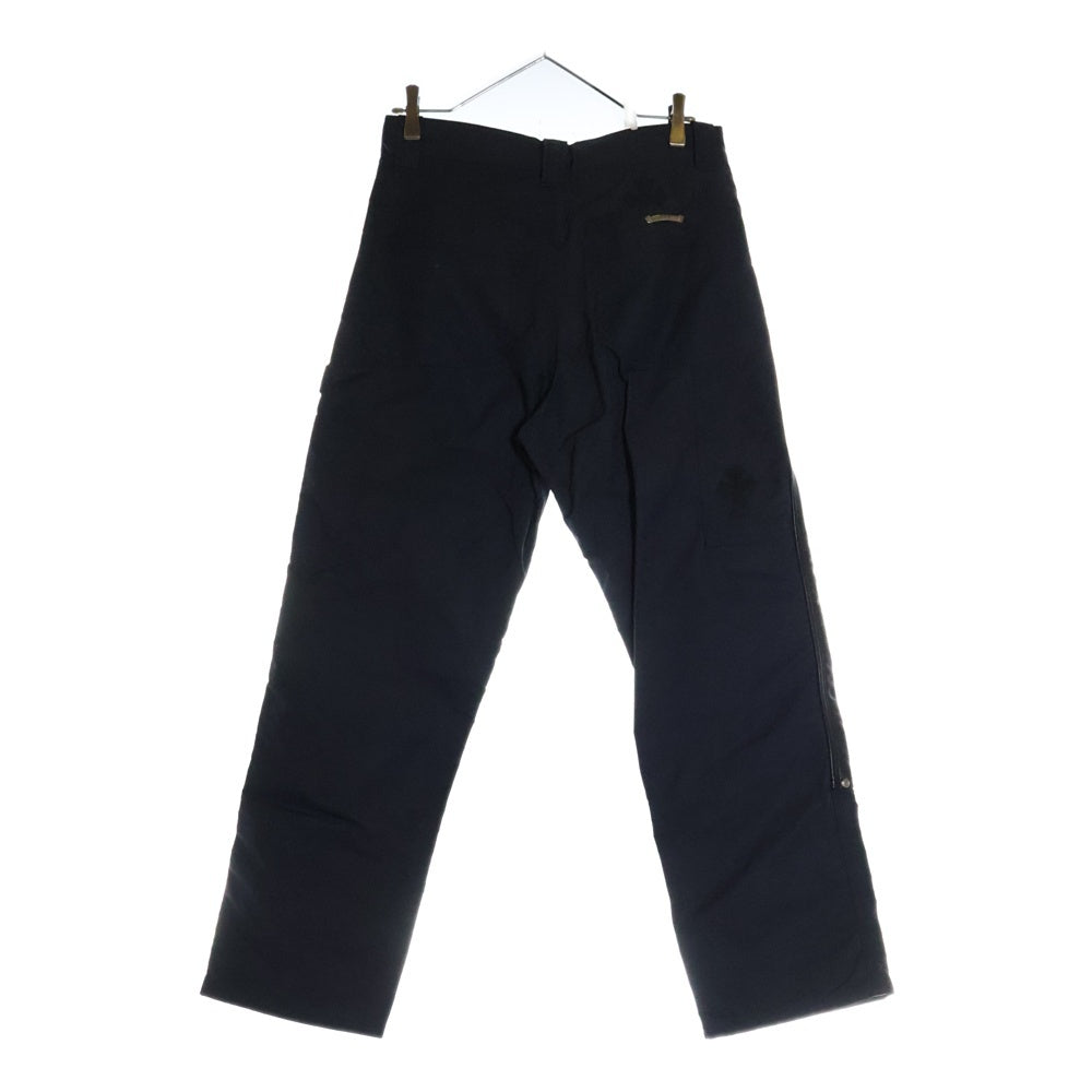 CHROME HEARTS(クロムハーツ) CARPENTER DOUBLE KNEE クロスパッチ付きレザー切替ナイロンカーペンターロングパンツ