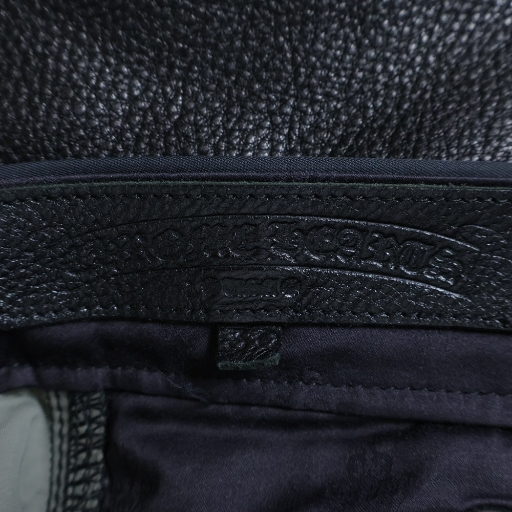 CHROME HEARTS(クロムハーツ) CARPENTER DOUBLE KNEE クロスパッチ付きレザー切替ナイロンカーペンターロングパンツ