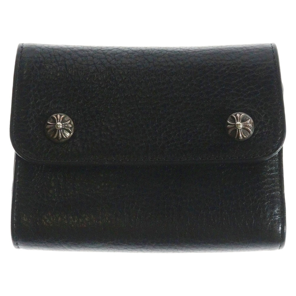 CHROME HEARTS(クロムハーツ) WAVE MINI ウェーブミニ レザーウォレット 財布 ブラック BCA373
