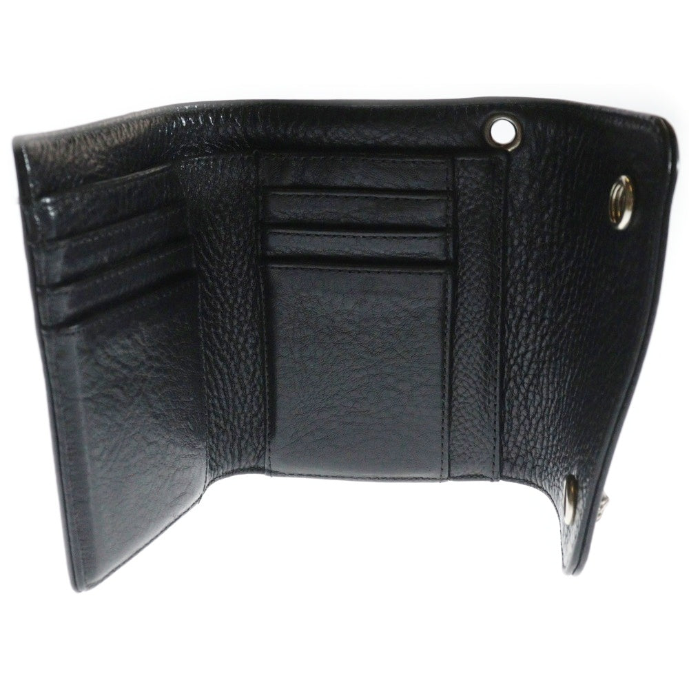 CHROME HEARTS(クロムハーツ) WAVE MINI ウェーブミニ レザーウォレット 財布 ブラック BCA373