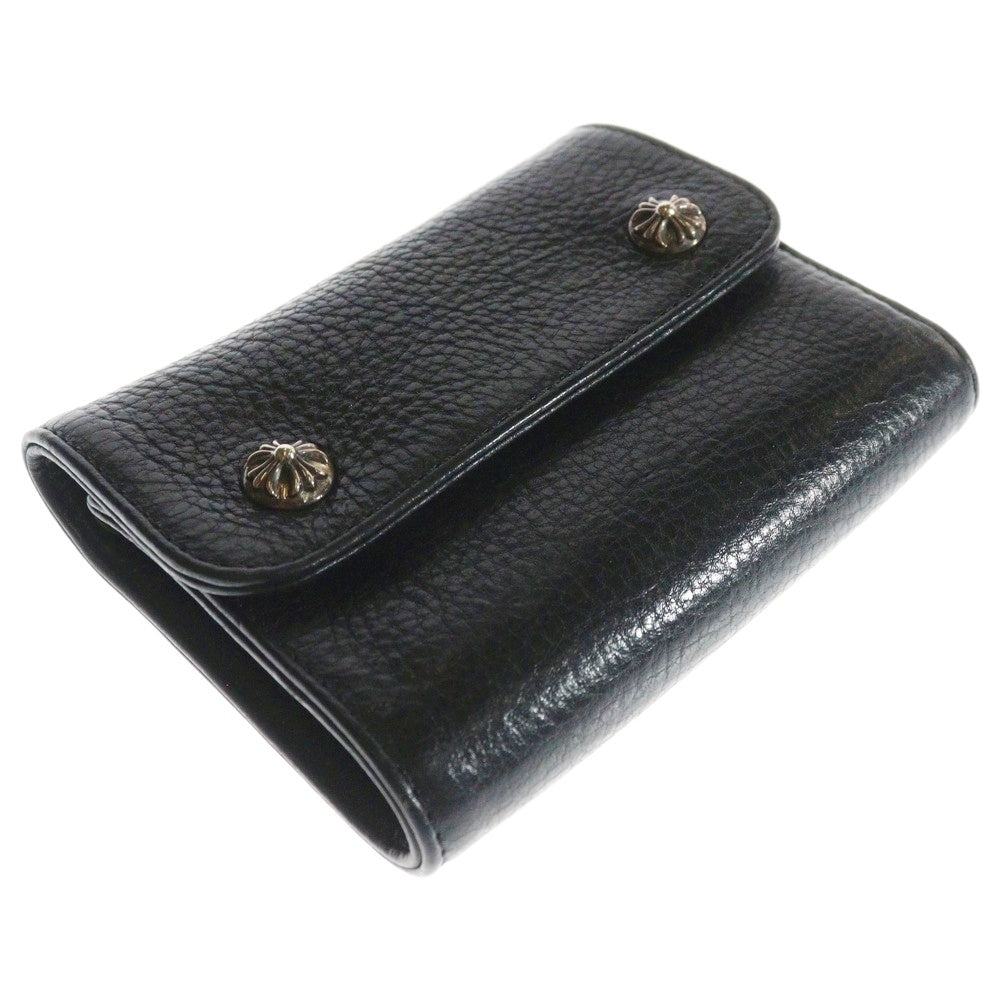 CHROME HEARTS(クロムハーツ) WAVE MINI ウェーブミニ レザーウォレット 財布 ブラック BCA373