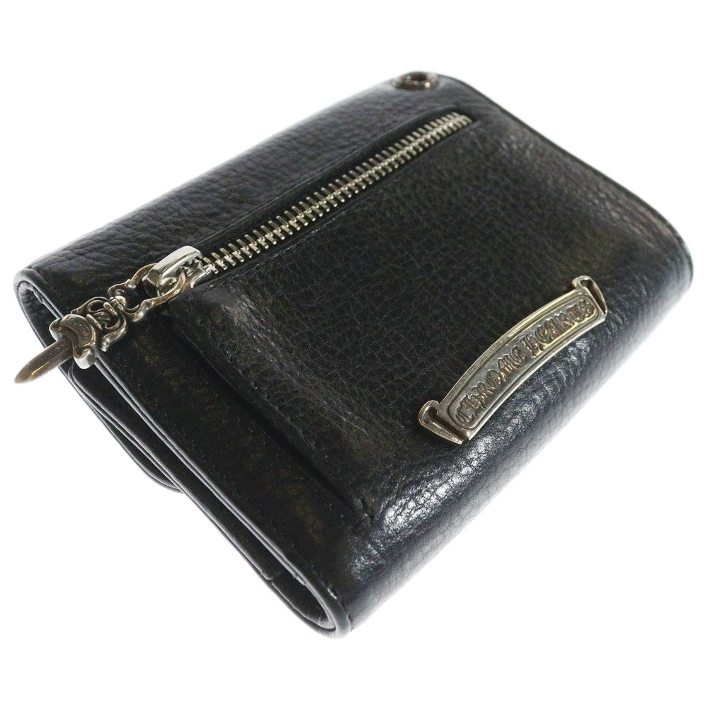 CHROME HEARTS(クロムハーツ) WAVE MINI ウェーブミニ レザーウォレット 財布 ブラック BCA373