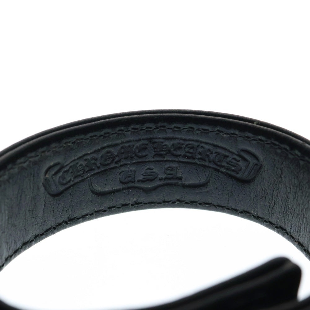 CHROME HEARTS(クロムハーツ) 3BTN 2SNP クロスボール フレア 3ボタン2スナップ レザーブレスレット ブラック/シルバー