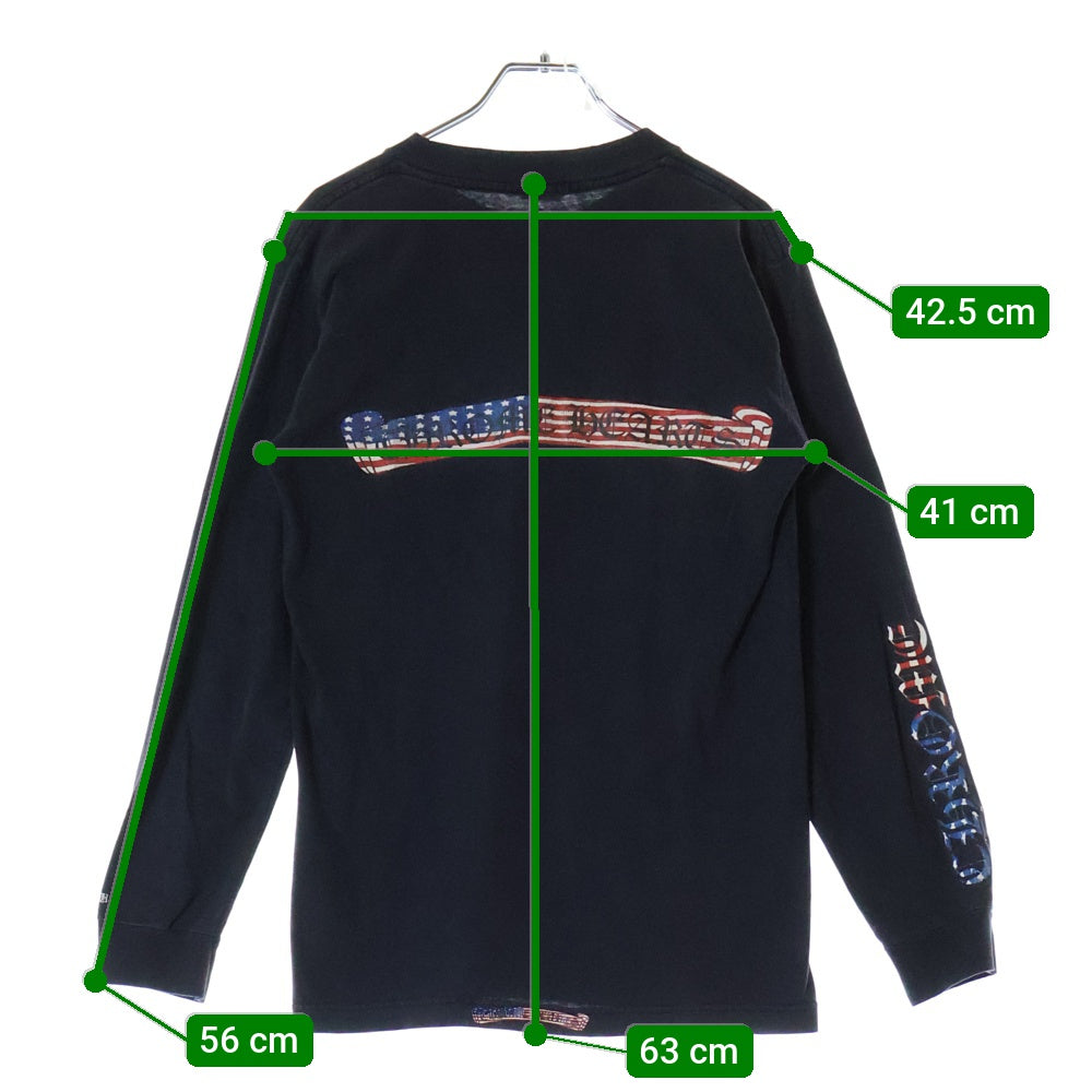 CHROME HEARTS(クロムハーツ) OLD FUCK YOU FLAG L/S TEE オールドモデル 星条旗 ポケット 長袖Tシャツ ブラック