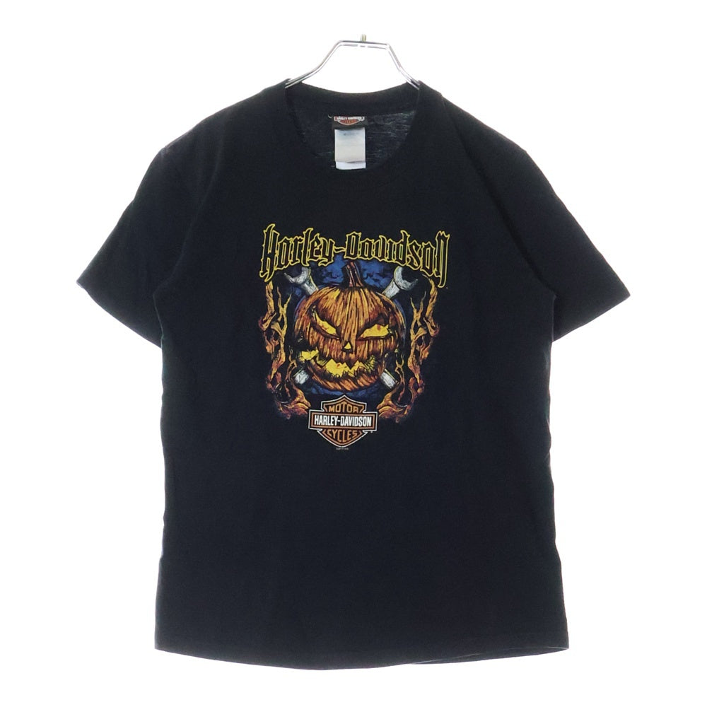 HARLEY DAVIDSON(ハーレーダビッドソン) 12s pumpkin skull tee パンプキンプリント 半袖クルーネックTシャツ ブラック