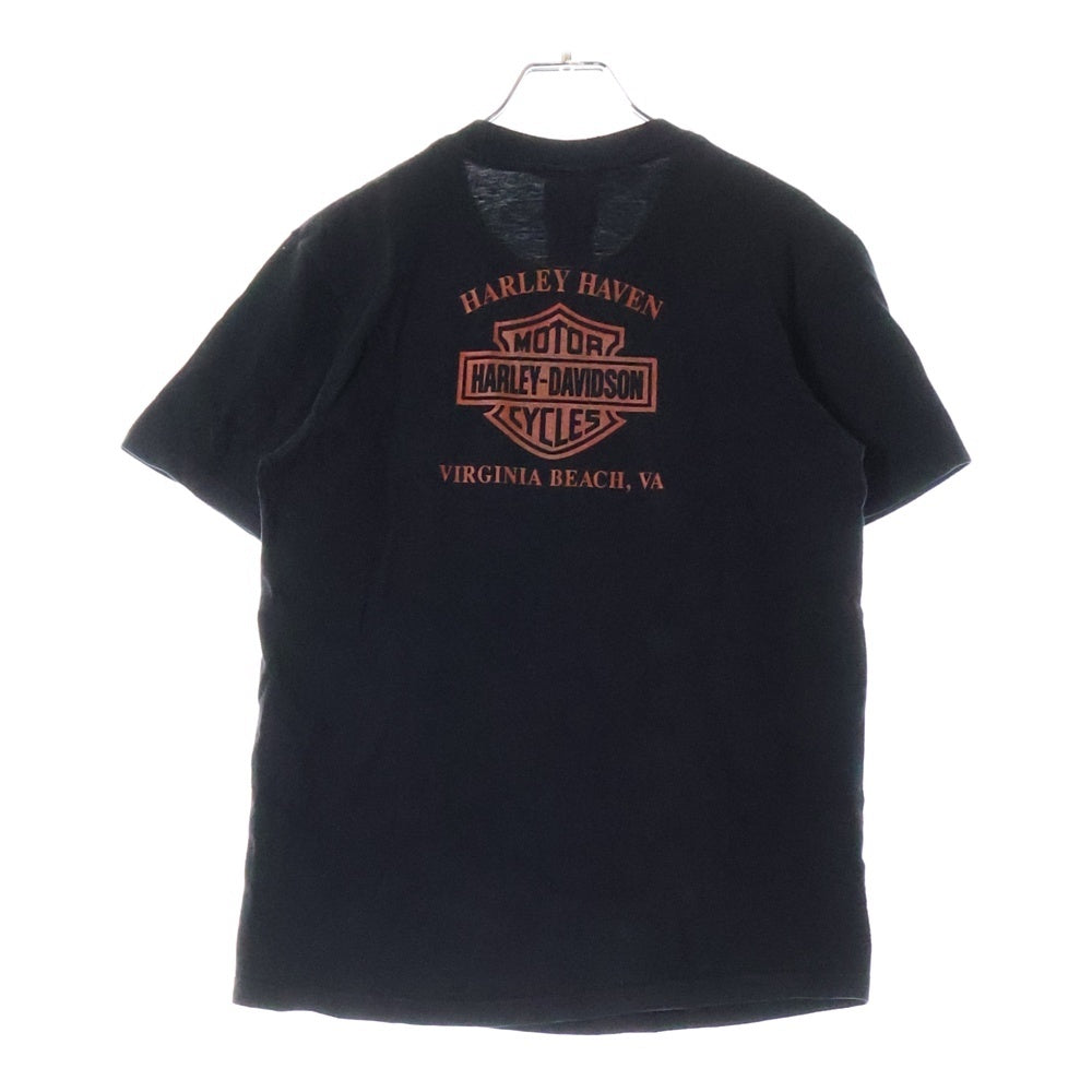 HARLEY DAVIDSON(ハーレーダビッドソン) 12s pumpkin skull tee パンプキンプリント 半袖クルーネックTシャツ ブラック