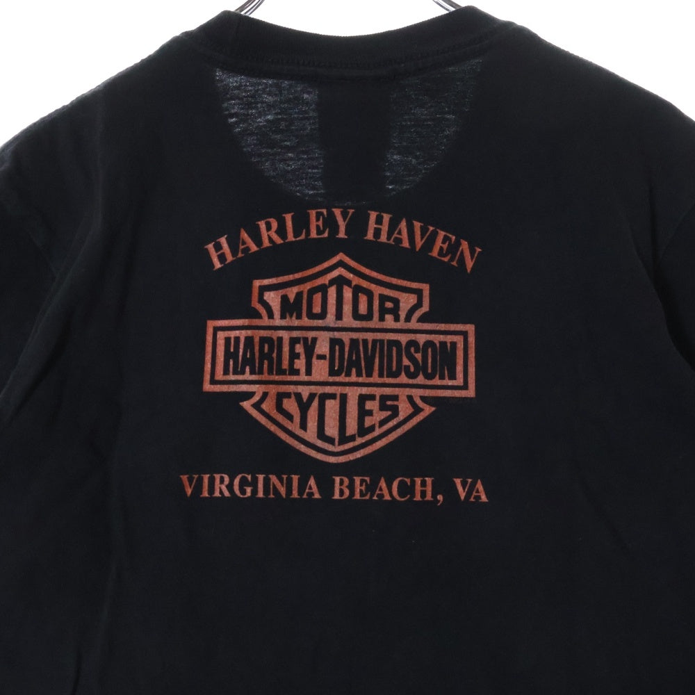 HARLEY DAVIDSON(ハーレーダビッドソン) 12s pumpkin skull tee パンプキンプリント 半袖クルーネックTシャツ ブラック