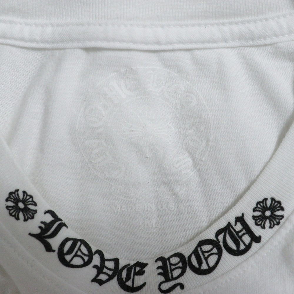 CHROME HEARTS(クロムハーツ) CH LOVE YOU NECK LOGO POCKET TEE ラブユー ネックロゴ 半袖Tシャツ ポケットT ホワイト