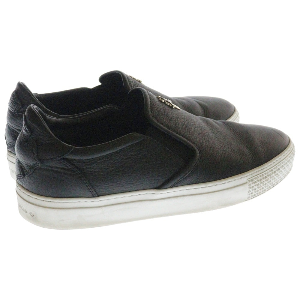 CHROME HEARTS(クロムハーツ) SLIP ON BLK CALF スリッポン CHプラスレザーパッチダガー付レザースニーカー ブラック