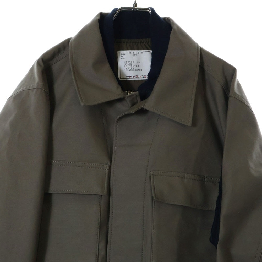 Sacai(サカイ) 25SS ×WTAPS Cotton Back Satin Jacket 25-03694M ×ダブルタップス コットン バックサテンジャケット ベージュ