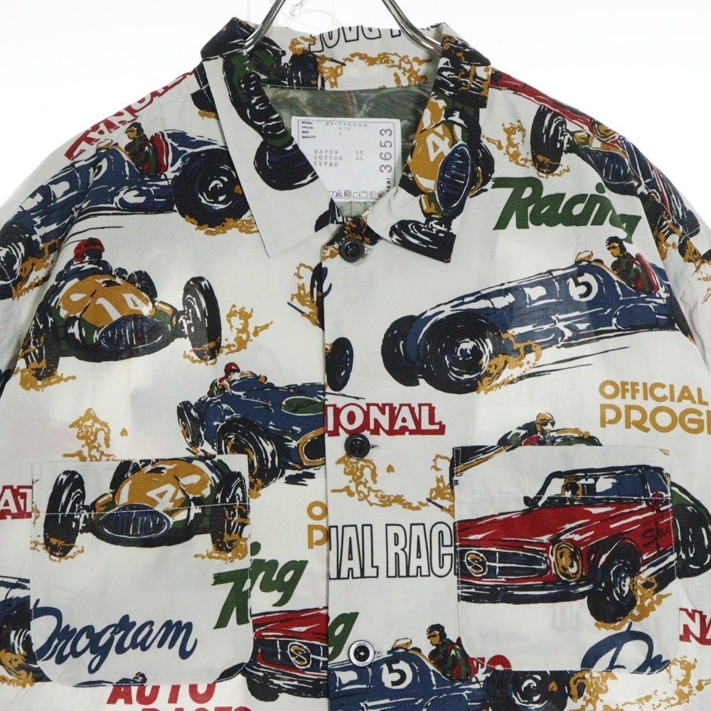 Sacai(サカイ) 25SS Car Race Tropical Print Shirt アロハシャツ 半袖開襟シャツ マルチカラー 25-03653M