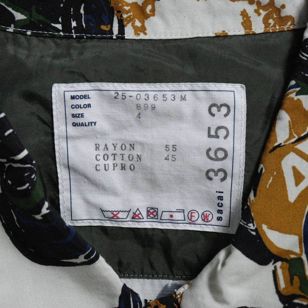 Sacai(サカイ) 25SS Car Race Tropical Print Shirt アロハシャツ 半袖開襟シャツ マルチカラー 25-03653M