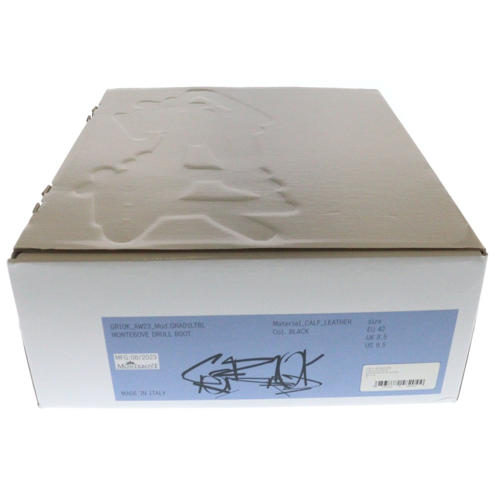 GR10K(ジーアールテンケー) MONTEBOVE SC BASSO DRULL BOOT GRAA1LTBL アンクルブーツ ブラック