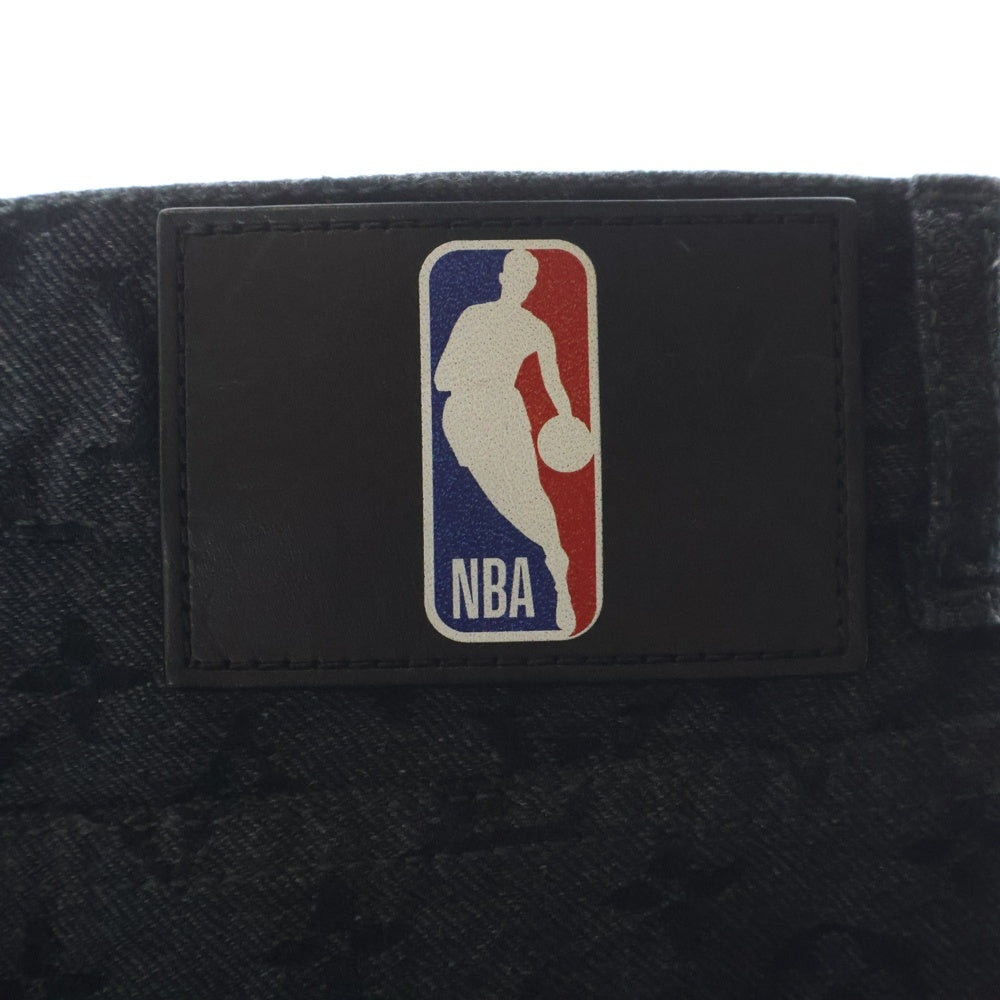 LOUIS VUITTON(ルイヴィトン) ×NBA MONOGRAM DENIM PANTS ×エヌービーエー モノグラムデニムパンツ ブラック