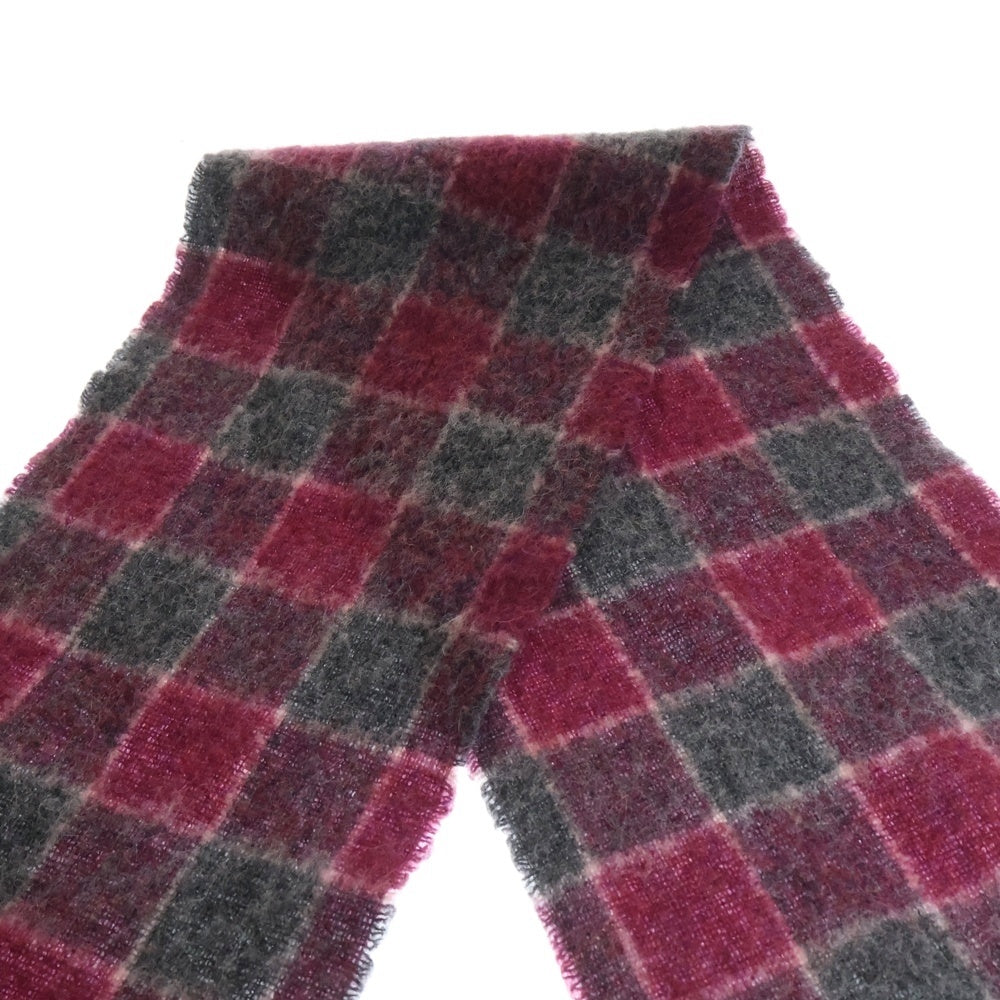 OUR LEGACY(アワーレガシー) 24AW ESTATE SCARF PINK FUZZY ALPACA CHECK アルパカチェックマフラー A4248EPG ピンク