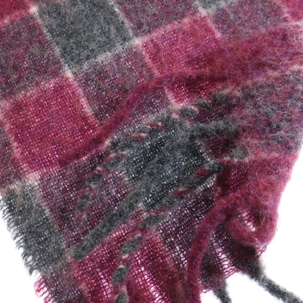 OUR LEGACY(アワーレガシー) 24AW ESTATE SCARF PINK FUZZY ALPACA CHECK アルパカチェックマフラー A4248EPG ピンク