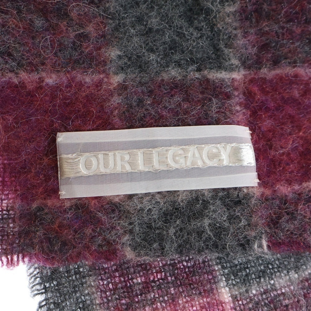 OUR LEGACY(アワーレガシー) 24AW ESTATE SCARF PINK FUZZY ALPACA CHECK アルパカチェックマフラー A4248EPG ピンク