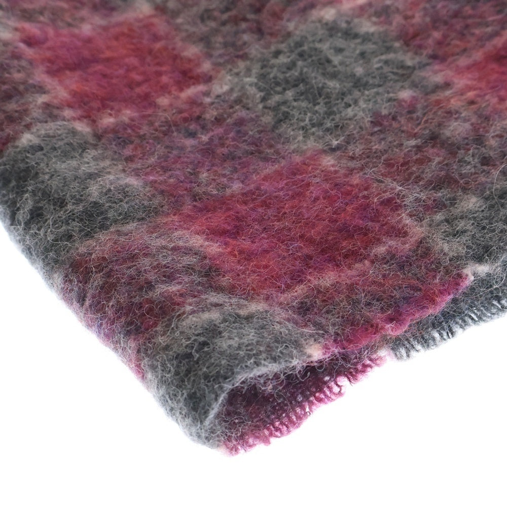 OUR LEGACY(アワーレガシー) 24AW ESTATE SCARF PINK FUZZY ALPACA CHECK アルパカチェックマフラー A4248EPG ピンク