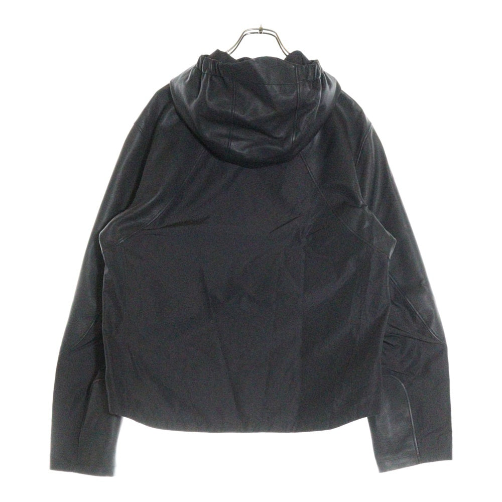 LOUIS VUITTON(ルイヴィトン) MIXED LEATHER ジップアップブルゾン 切替レザー ジャケット ブラック
