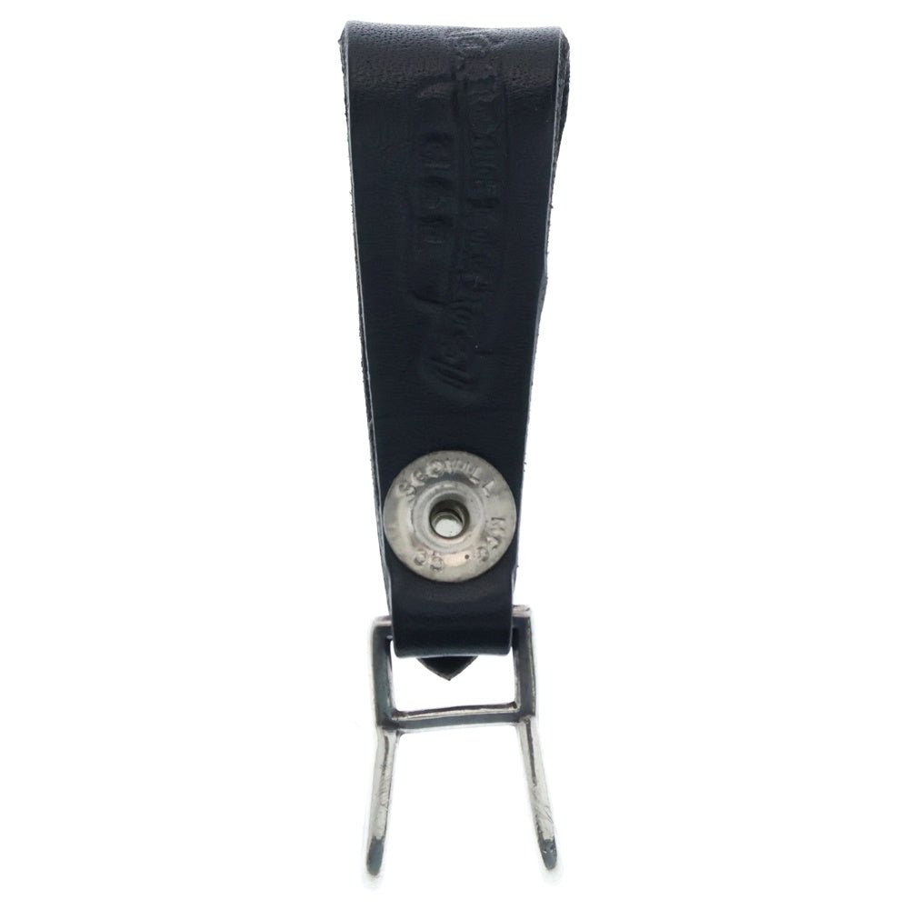 CHROME HEARTS(クロムハーツ) BELT LOOP クロスボールボタンレザーベルトループ シルバー/ブラック BCA397