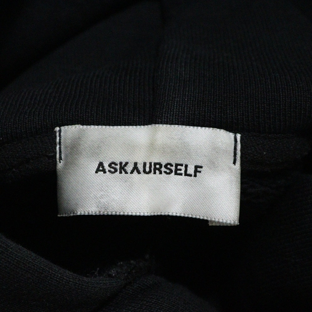ASKYURSELF(アスクユアセルフ) ロゴプリント 裏起毛 プルオーバーフーディ