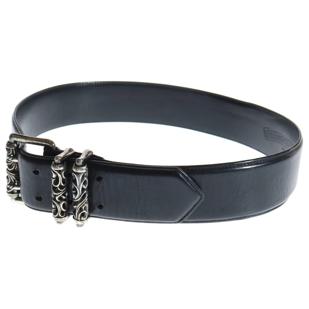 CHROME HEARTS(クロムハーツ) DOUBLE ROLLER ダブルピン ローラーベルト ブラック/シルバー