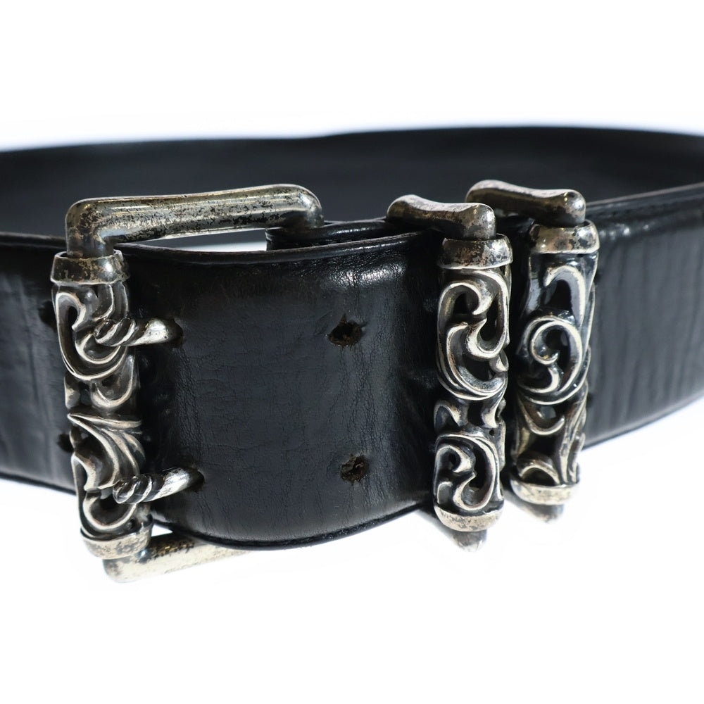 CHROME HEARTS(クロムハーツ) DOUBLE ROLLER ダブルピン ローラーベルト ブラック/シルバー