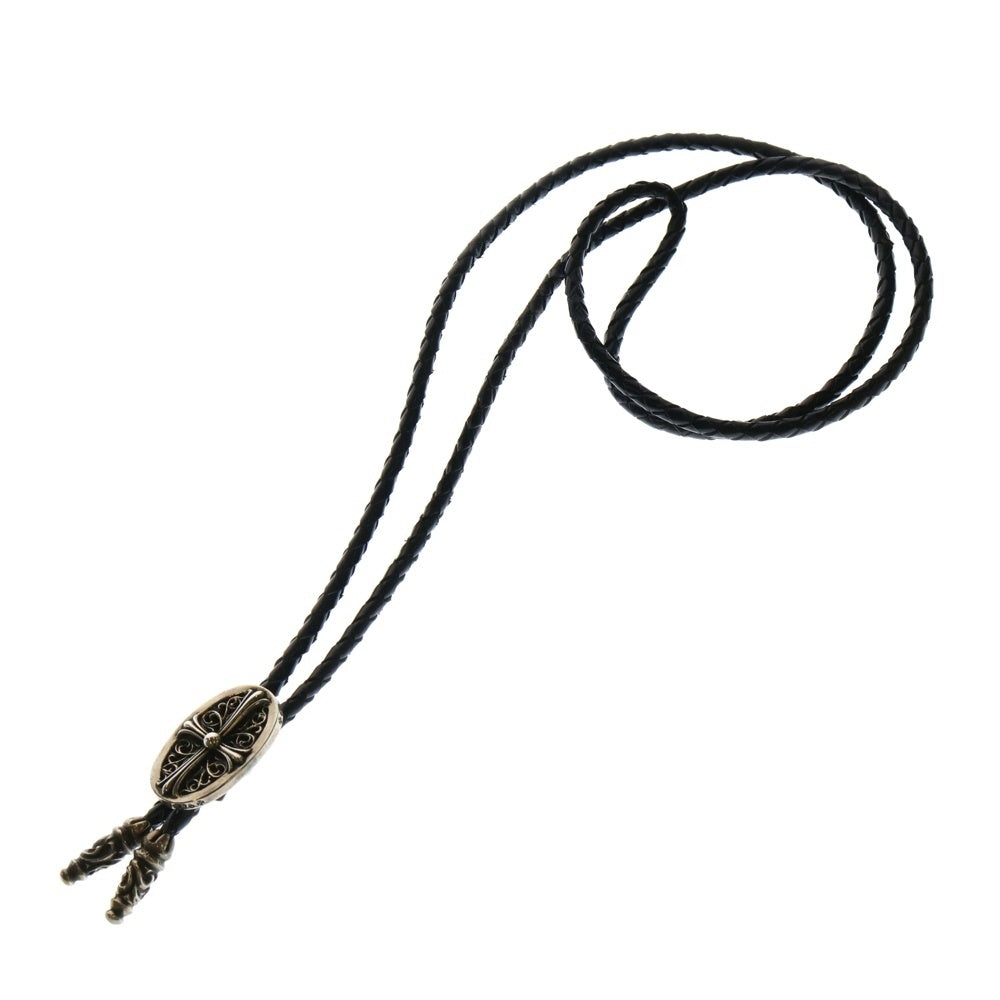 CHROME HEARTS(クロムハーツ) BOLOTIE OVALTINY タイニークラシックループタイ レザーネックレス シルバー