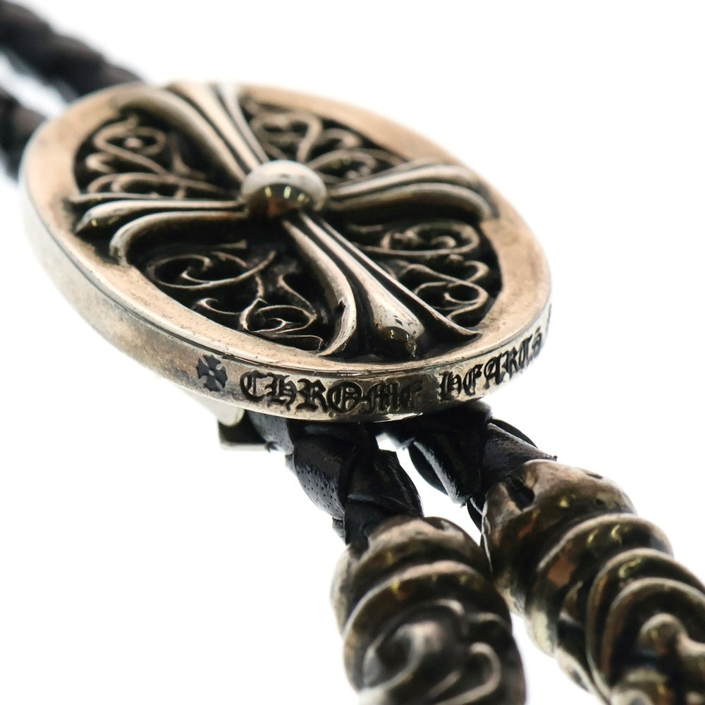 CHROME HEARTS(クロムハーツ) BOLOTIE OVALTINY タイニークラシックループタイ レザーネックレス シルバー