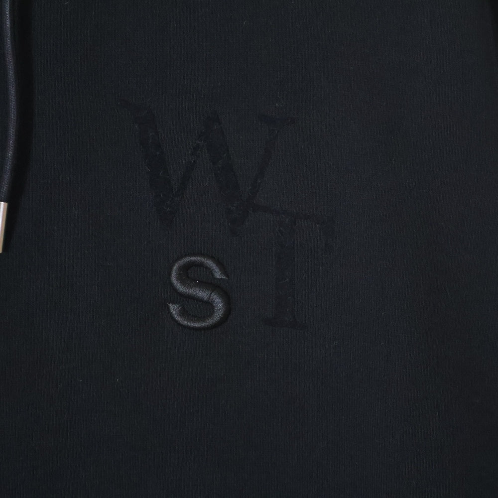 Sacai(サカイ) 25SS ×WTAPS Flock Print Hoodie ×ダブルタップス フロックプリント プルオーバーフーディ 25-0925S ブラック