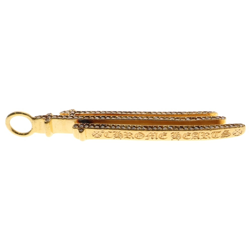 CHROME HEARTS(クロムハーツ) 22K RS3 CROSS CHARM PAVEダイヤ チャーム ゴールドネックレストップ