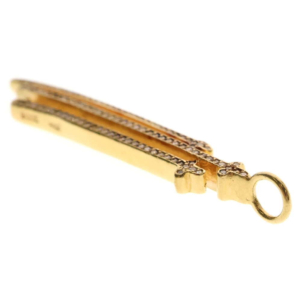 CHROME HEARTS(クロムハーツ) 22K RS3 CROSS CHARM PAVEダイヤ チャーム ゴールドネックレストップ
