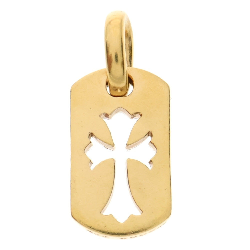 CHROME HEARTS(クロムハーツ) 22K DT TNY CO CRS P/DIA タイニーカットアウトクロス ドッグタグ PAVEダイヤ ペンダントトップ ゴールド BCA041